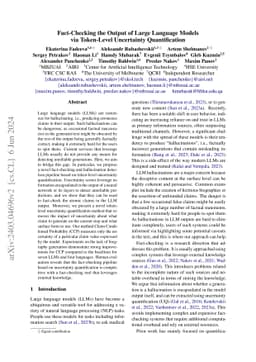 Fact-Checking the Output of Large Language Models via Token-Level
  Uncertainty Quantification