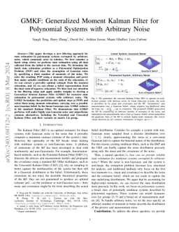 GMKF: Generalized Moment Kalman Filter for Polynomial Systems with
  Arbitrary Noise