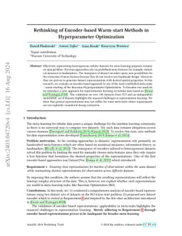 Rethinking of Encoder-based Warm-start Methods in Hyperparameter
  Optimization