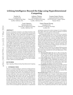 Lifelong Intelligence Beyond the Edge using Hyperdimensional Computing