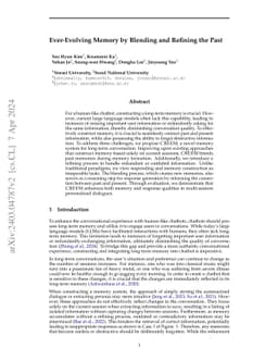 Ever-Evolving Memory by Blending and Refining the Past