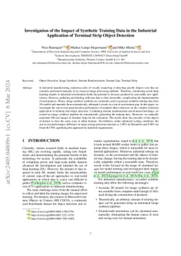 Investigation of the Impact of Synthetic Training Data in the Industrial
  Application of Terminal Strip Object Detection