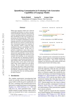 Quantifying Contamination in Evaluating Code Generation Capabilities of
  Language Models