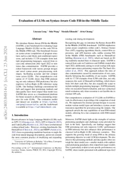 Evaluation of LLMs on Syntax-Aware Code Fill-in-the-Middle Tasks