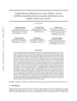 Storm Surge Modeling in the AI ERA: Using LSTM-based Machine Learning
  for Enhancing Forecasting Accuracy