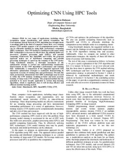 Optimizing CNN Using HPC Tools