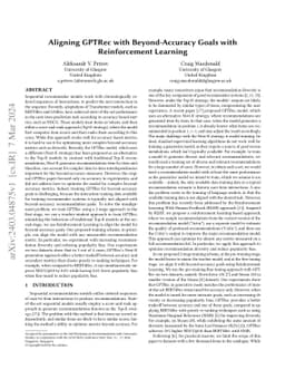 Aligning GPTRec with Beyond-Accuracy Goals with Reinforcement Learning