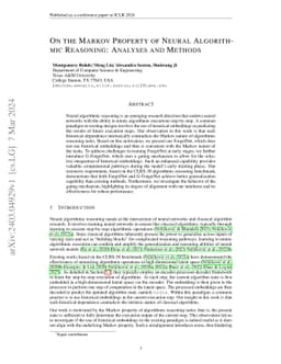 On the Markov Property of Neural Algorithmic Reasoning: Analyses and
  Methods