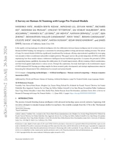 A Survey on Human-AI Teaming with Large Pre-Trained Models