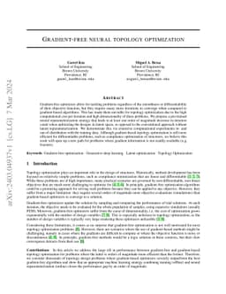 Gradient-free neural topology optimization