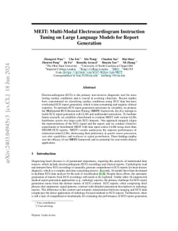MEIT: Multi-Modal Electrocardiogram Instruction Tuning on Large Language
  Models for Report Generation