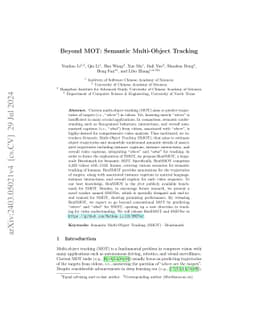 Beyond MOT: Semantic Multi-Object Tracking