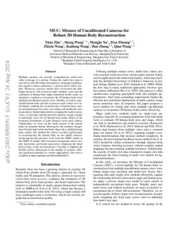 MUC: Mixture of Uncalibrated Cameras for Robust 3D Human Body
  Reconstruction