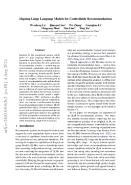 Aligning Large Language Models for Controllable Recommendations