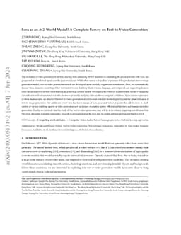 Sora as an AGI World Model? A Complete Survey on Text-to-Video
  Generation