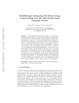 Med3DInsight: Enhancing 3D Medical Image Understanding with 2D
  Multi-Modal Large Language Models
