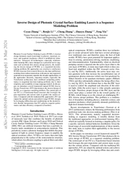 Inverse Design of Photonic Crystal Surface Emitting Lasers is a Sequence
  Modeling Problem