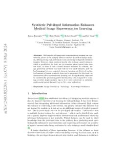 Synthetic Privileged Information Enhances Medical Image Representation
  Learning