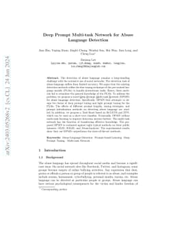 Deep Prompt Multi-task Network for Abuse Language Detection