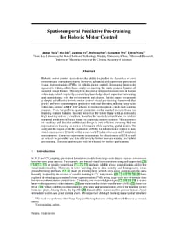 Spatiotemporal Predictive Pre-training for Robotic Motor Control