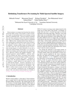 Rethinking Transformers Pre-training for Multi-Spectral Satellite
  Imagery