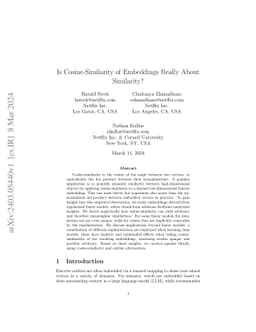 Is Cosine-Similarity of Embeddings Really About Similarity?