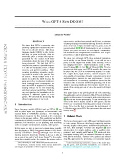 Will GPT-4 Run DOOM?