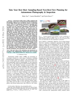 Take Your Best Shot: Sampling-Based Next-Best-View Planning for Autonomous Photography & Inspection
