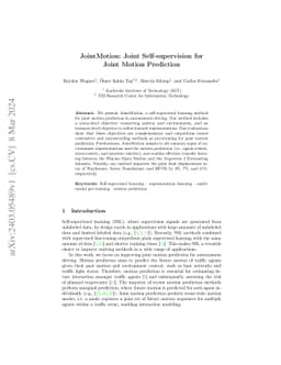 JointMotion: Joint Self-supervision for Joint Motion Prediction