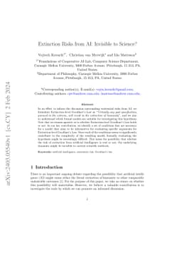 Extinction Risks from AI: Invisible to Science?
