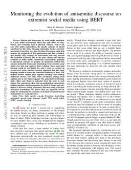 Monitoring the evolution of antisemitic discourse on extremist social
  media using BERT