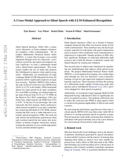 A Cross-Modal Approach to Silent Speech with LLM-Enhanced Recognition