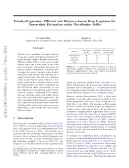 Density-Regression: Efficient and Distance-Aware Deep Regressor for
  Uncertainty Estimation under Distribution Shifts