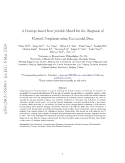 A Concept-based Interpretable Model for the Diagnosis of Choroid
  Neoplasias using Multimodal Data