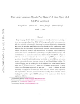 Can Large Language Models Play Games? A Case Study of A Self-Play
  Approach