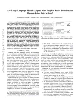 Are Large Language Models Aligned with People's Social Intuitions for
  Human-Robot Interactions?