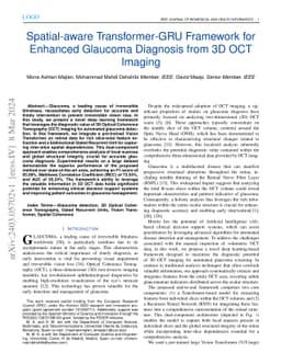 Spatial-aware Transformer-GRU Framework for Enhanced Glaucoma Diagnosis
  from 3D OCT Imaging
