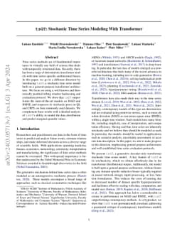 tsGT: Stochastic Time Series Modeling With Transformer