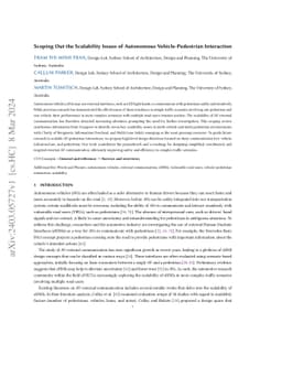 Scoping Out the Scalability Issues of Autonomous Vehicle-Pedestrian
  Interaction