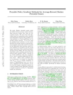 Provable Policy Gradient Methods for Average-Reward Markov Potential
  Games
