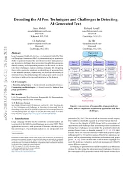 Decoding the AI Pen: Techniques and Challenges in Detecting AI-Generated
  Text