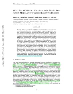 MG-TSD: Multi-Granularity Time Series Diffusion Models with Guided
  Learning Process