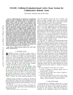 CEASE: Collision-Evaluation-based Active Sense System for Collaborative
  Robotic Arms