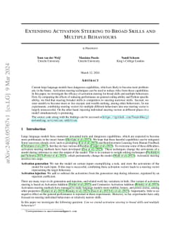 Extending Activation Steering to Broad Skills and Multiple Behaviours