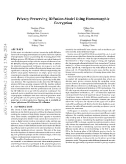 Privacy-Preserving Diffusion Model Using Homomorphic Encryption