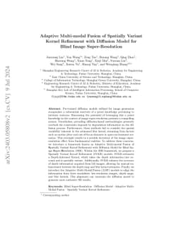 Adaptive Multi-modal Fusion of Spatially Variant Kernel Refinement with
  Diffusion Model for Blind Image Super-Resolution