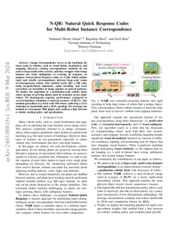 N-QR: Natural Quick Response Codes for Multi-Robot Instance
  Correspondence