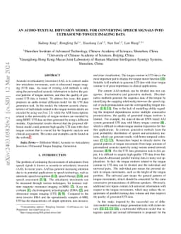 An Audio-textual Diffusion Model For Converting Speech Signals Into
  Ultrasound Tongue Imaging Data