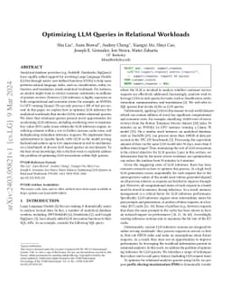 Optimizing LLM Queries in Relational Data Analytics Workloads