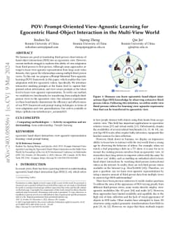 POV: Prompt-Oriented View-Agnostic Learning for Egocentric Hand-Object
  Interaction in the Multi-View World